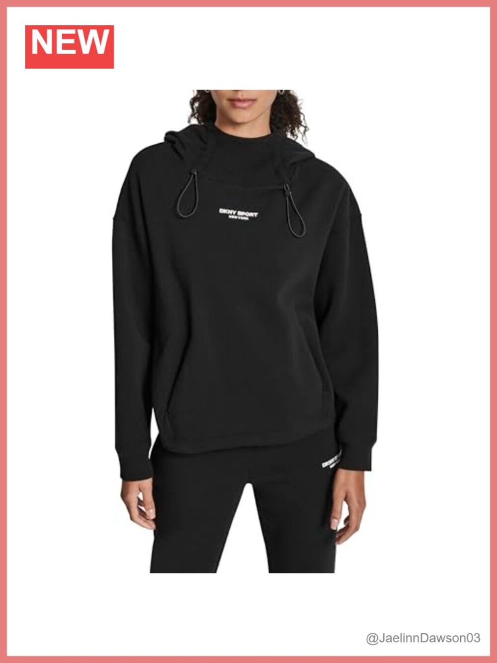 Scuba Hoodie With Bungee Detail and Pockets Pullover